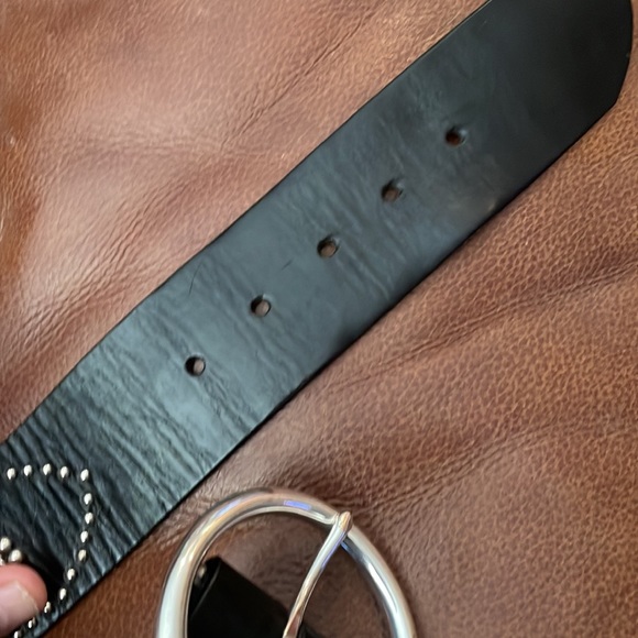 Brighton Black Leather with Silver Floral Studs. - Picture 6 of 11